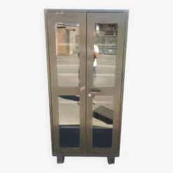 Old Green Glazed Metal Cabinet -Bookcases Sales 49f635de 4eb8 46a3 95fe 8fa456208ac1