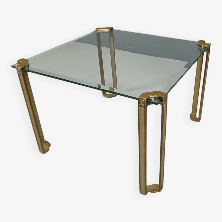 Peter Ghyczy T24 Pioneer Glass And Cast Brass Square Coffee Or Side Table 4 Peter Ghyczy T24 Pioneer Glass And Cast Brass Square Coffee Or Side Table - Image 4