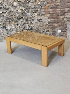 Designer Coffee Table 1970-1980 In Kois Elm And Glass -Bookcases Sales 4a809ace 11a8 4541 aca6 730542556871