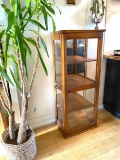 Vintage Art Deco Showcase In Wood With Mirror Background -Bookcases Sales 4a83c5f0 74dd 4556 a452 7df090bd5b3f