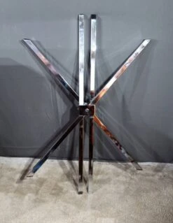 Small Mikado Table In Glass And Chromed Metal – 1970s -Bookcases Sales 4ad92434 9421 4c55 a1e0 055a56350b64