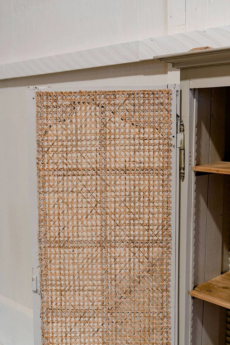 2-door Display Case Wood & Canework 8 2-door Display Case Wood & Canework - Image 8