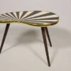 Small Side Table, Kidney Shaped, Black-White Stripes, 3 Elegant Legs, 50s Style