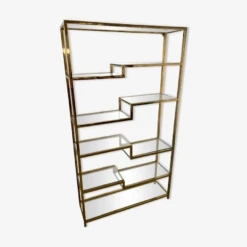 Old Shelf In Golden Metal Brass Geometric Library Design 80s Vintage 35 Old Shelf In Golden Metal Brass Geometric Library Design 80s Vintage -Bookcases Sales 4d751ad4 d0ff 37ff 9751 7db596ae1718