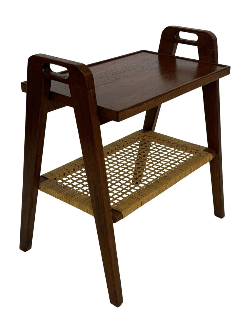Vintage Side Table Teak Rattan Table From The 1960s 15 Vintage Side Table Teak Rattan Table From The 1960s - Image 15