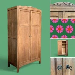 Parisian Wardrobe, Art Deco Raw Wood Wardrobe, 1930 -Bookcases Sales 4eaa44af 96fd 4d84 88d3 badefe599044