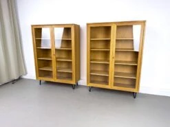 Vintage Oak Cabinet With Glass Doors From WK Möbel, 1970s -Bookcases Sales 4ef52b1d 9514 4968 9912 c49f53ee0417