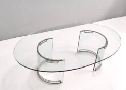 Oval Glass Coffee Table Mod. Adam By Luigi Massoni For Gallotti & Radice, Italy -Bookcases Sales 4fc8b664 a83b 4572 a900 d2119935d24c