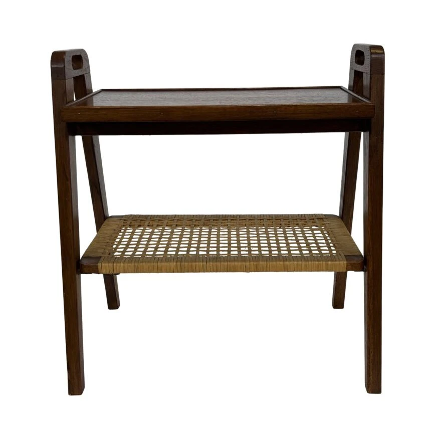 Vintage Side Table Teak Rattan Table From The 1960s 9 Vintage Side Table Teak Rattan Table From The 1960s - Image 9