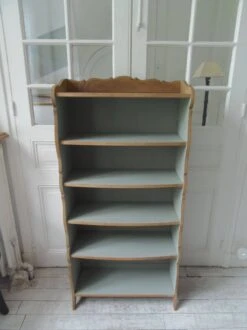 Small Vintage Bookcase, 5 Fixed Shelves, Interior Sublimated In Verdigris. -Bookcases Sales 510febbb a980 46bb 9ca7 b82d9704d4d4