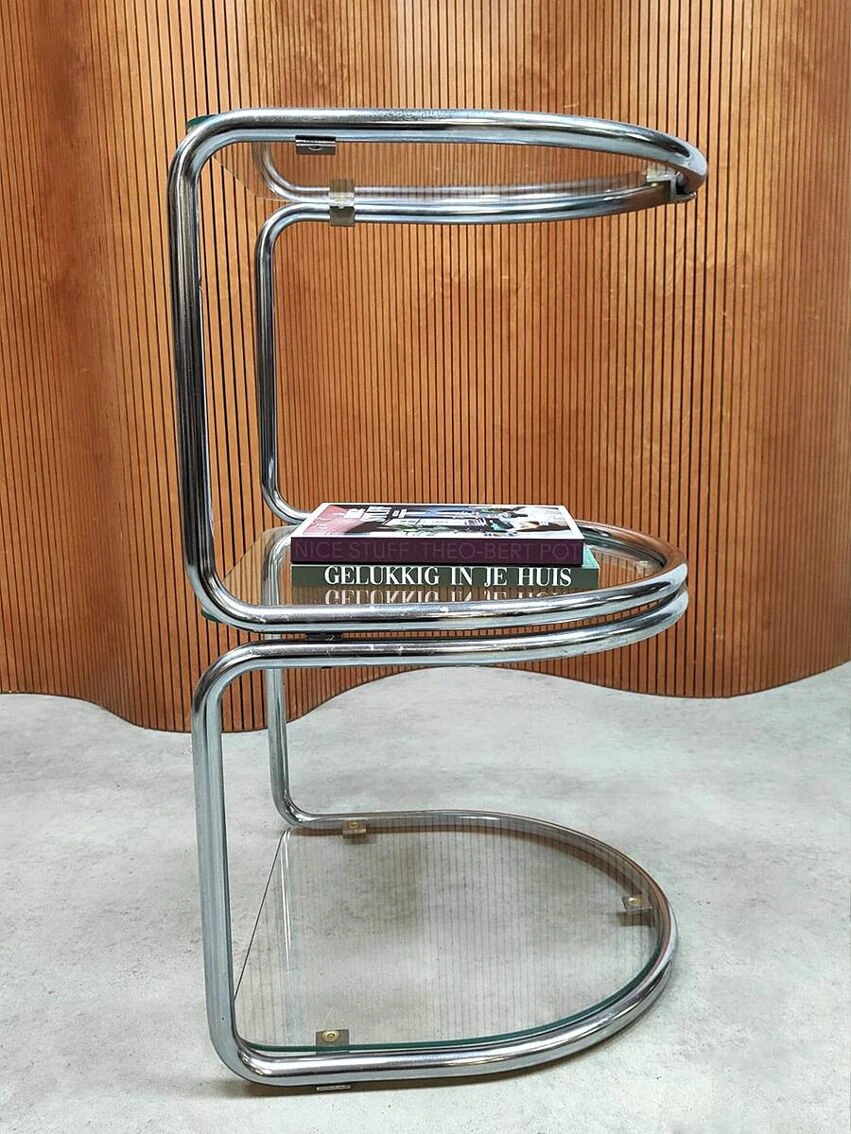 Vintage Chrome Side Table Wall Shelve 5 Vintage Chrome Side Table Wall Shelve - Image 5