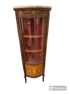 Corner Showcase In Veneer Wood With Musical Instrument Marquetry -Bookcases Sales 56ce1210 2c3b 4782 a2c0 bcc2c008091f