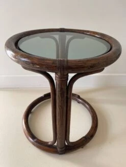 Rattan And Smoked Glass Side Table -Bookcases Sales 5859a604 4965 468c 8a5c df5c8de3a2af