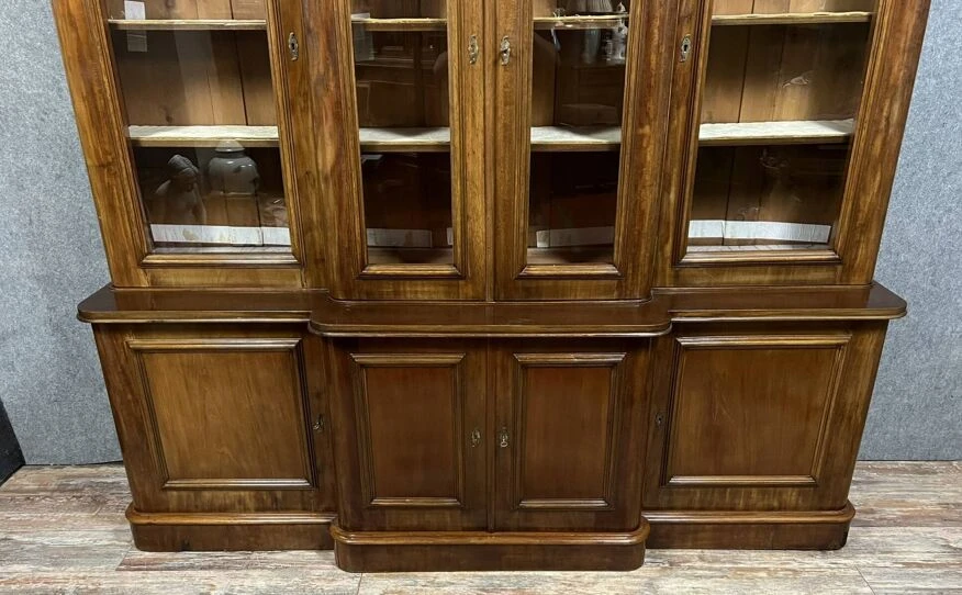 Superb Napoleon III Period Projection Bookcase In Mahogany 3 Superb Napoleon III Period Projection Bookcase In Mahogany - Image 3