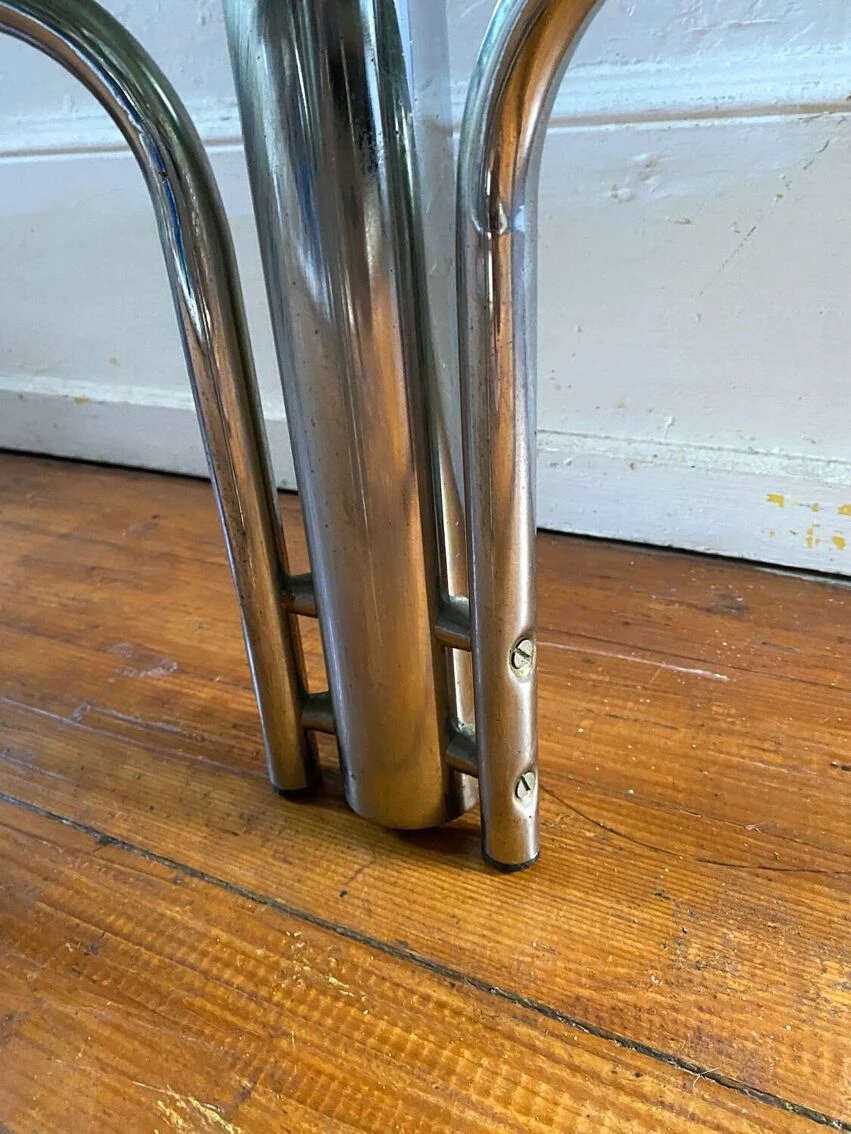 Vintage Oval Smoked Glass Tubular Coffee Table 1970 11 Vintage Oval Smoked Glass Tubular Coffee Table 1970 - Image 11