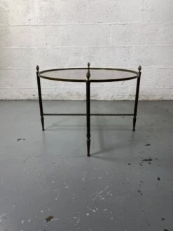 Round Coffee Table In Brass And Smoked Glass -Bookcases Sales 5c27586e 04d8 4e41 b512 4858b3838f74