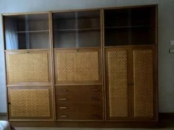 Bookcase In Oak And Rattan House Redureau 3 Modules -Bookcases Sales 5e75bc18 5806 4afe b336 57a21fc46c60