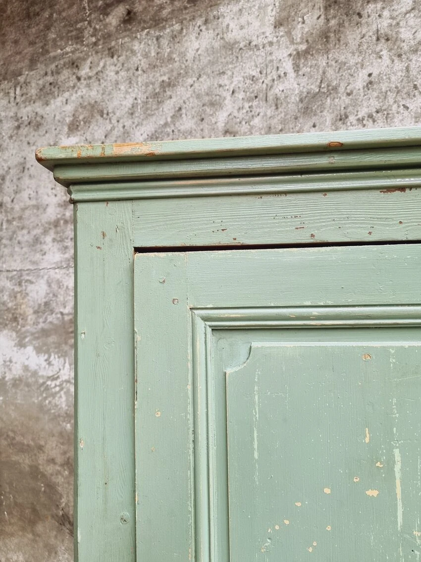 Antique Cabinet XXL Pastel Mint Green Linen Cabinet 9 Antique Cabinet XXL Pastel Mint Green Linen Cabinet - Image 9