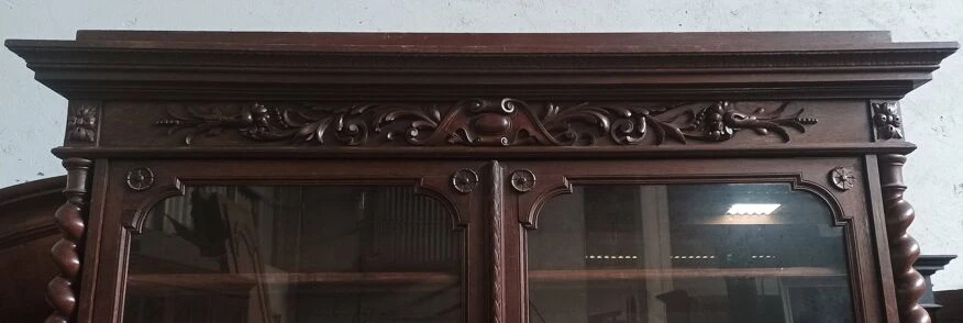 Large Louis XIII Bookcase In Solid Oak 7 Large Louis XIII Bookcase In Solid Oak - Image 7