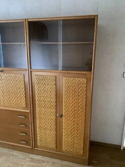 Bookcase In Oak And Rattan House Redureau 3 Modules -Bookcases Sales 60ac3bfe 7e67 44f3 8024 37d4e316b9e3