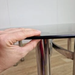 Italian Smoked Glass & Chrome Round Coffee Table, 1970s 16 Italian Smoked Glass & Chrome Round Coffee Table, 1970s -Bookcases Sales 61815b0b d6d2 42e5 9e88 a72a5d622c9d