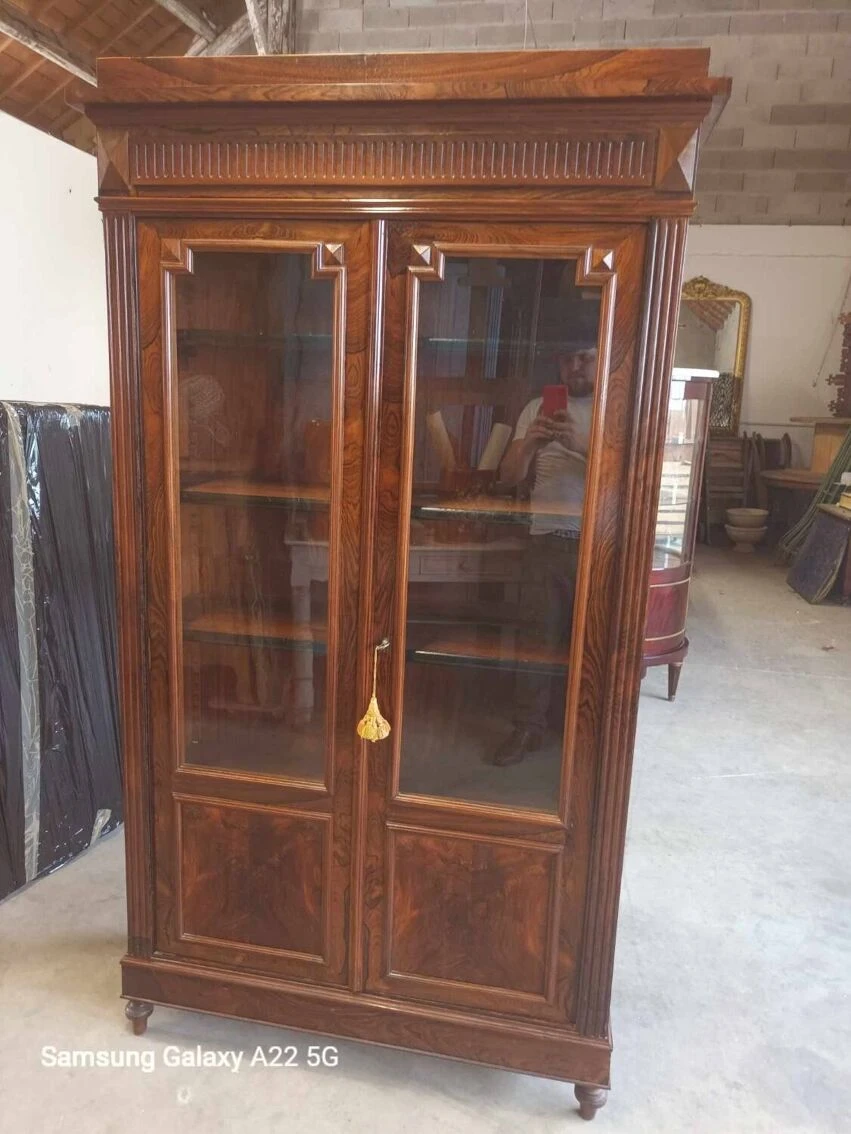 Louis Philippe Period Walnut Library Showcase 13 Louis Philippe Period Walnut Library Showcase - Image 13