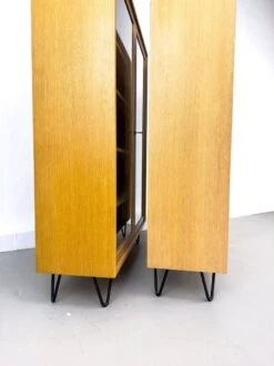 Vintage Oak Cabinet With Glass Doors From WK Möbel, 1970s -Bookcases Sales 625d370f 6a9d 470a 826b cfc24e39e71f