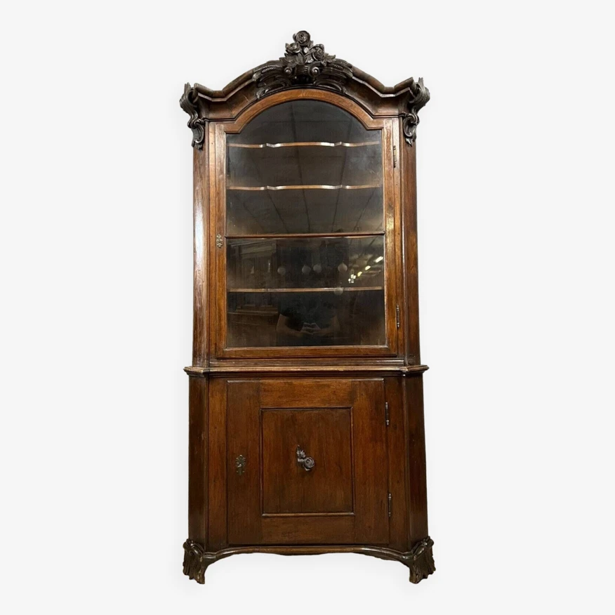 Biedermeier Period Corner Bookcase In Mahogany Circa 1820 3 Biedermeier Period Corner Bookcase In Mahogany Circa 1820 - Image 3