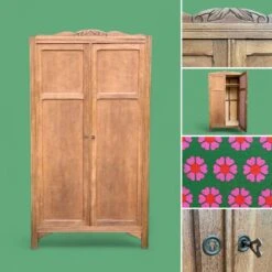 Parisian Wardrobe, Art Deco Raw Wood Wardrobe, 1930 -Bookcases Sales 6317ad5a 8b05 480f 9966 157ced83029d