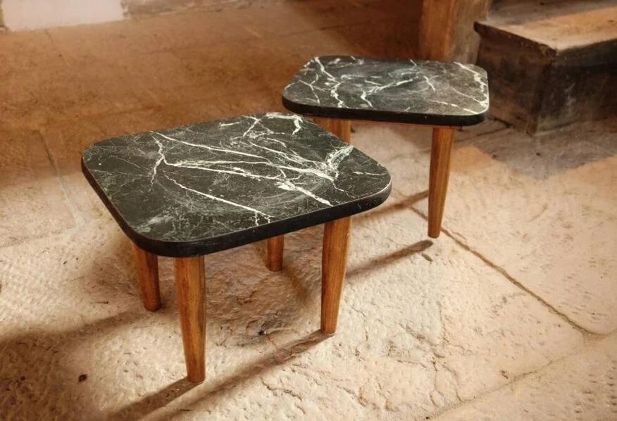 Pedestal In Wood And Faux Marble. 4 Pedestal In Wood And Faux Marble. - Image 4