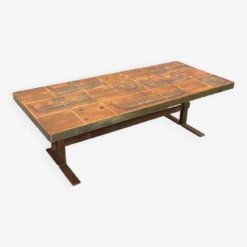 Vintage Roche-Bobois Style Coffee Table In Steel And Ceramic From The 70s -Bookcases Sales 65148c6b 1a8d 4b66 bc67 2d2102fea62c