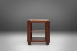 French Art Deco Side Table In Wood With Inlay And Red Marble Top, Ca. 1940 -Bookcases Sales 6681c5a2 500d 4c18 a0a0 0f560a4b5ad3