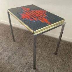 Side Table In Ceramic And Chrome Metal -Bookcases Sales 6af1730a e617 420a 9e49 11a22b093371