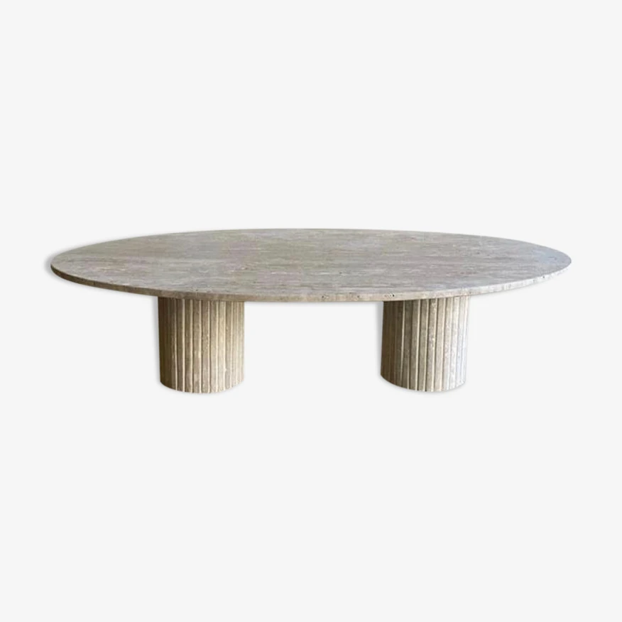 Calypso Oval Coffee Table - Natural Travertine 9 Calypso Oval Coffee Table - Natural Travertine - Image 9