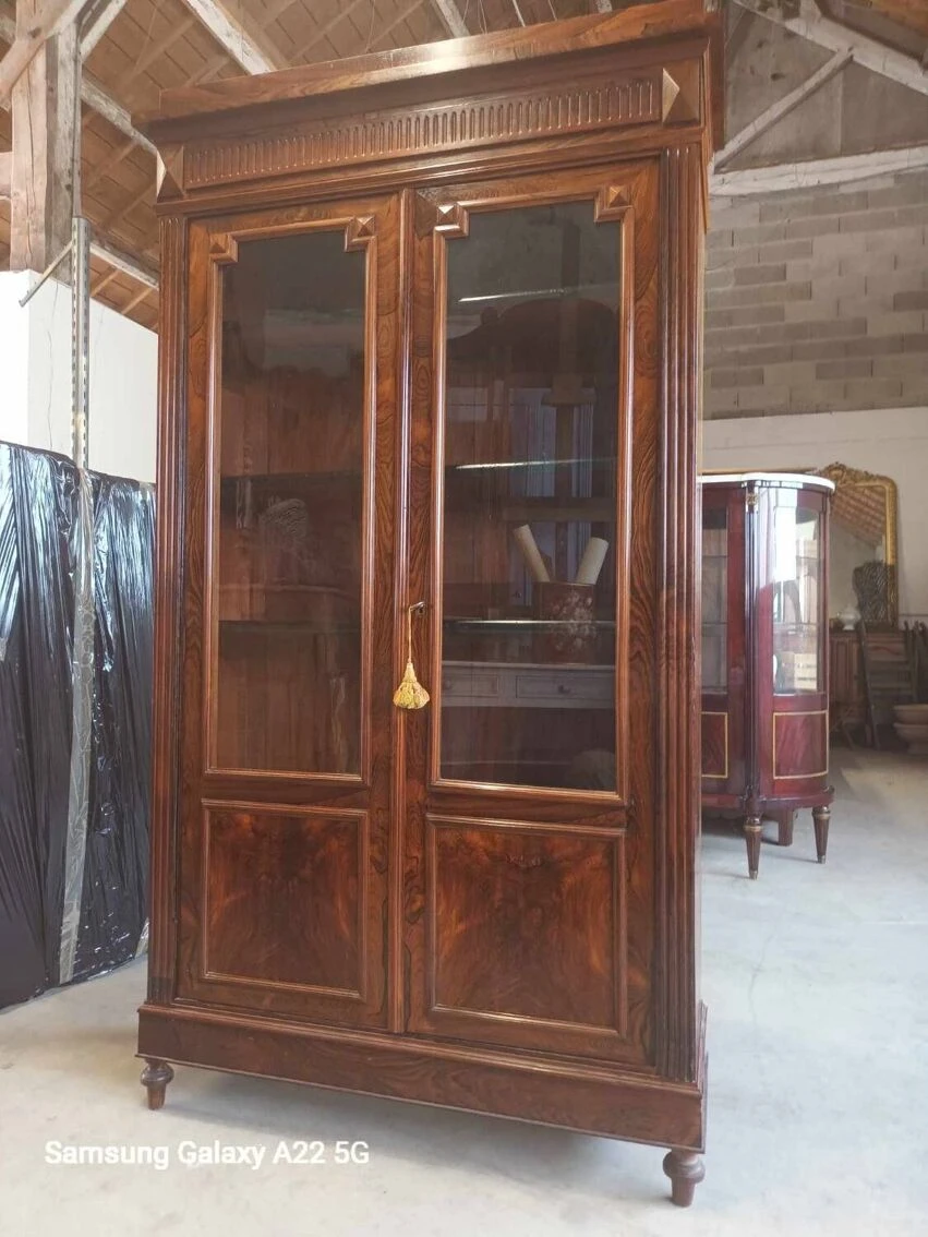 Louis Philippe Period Walnut Library Showcase 1 Louis Philippe Period Walnut Library Showcase