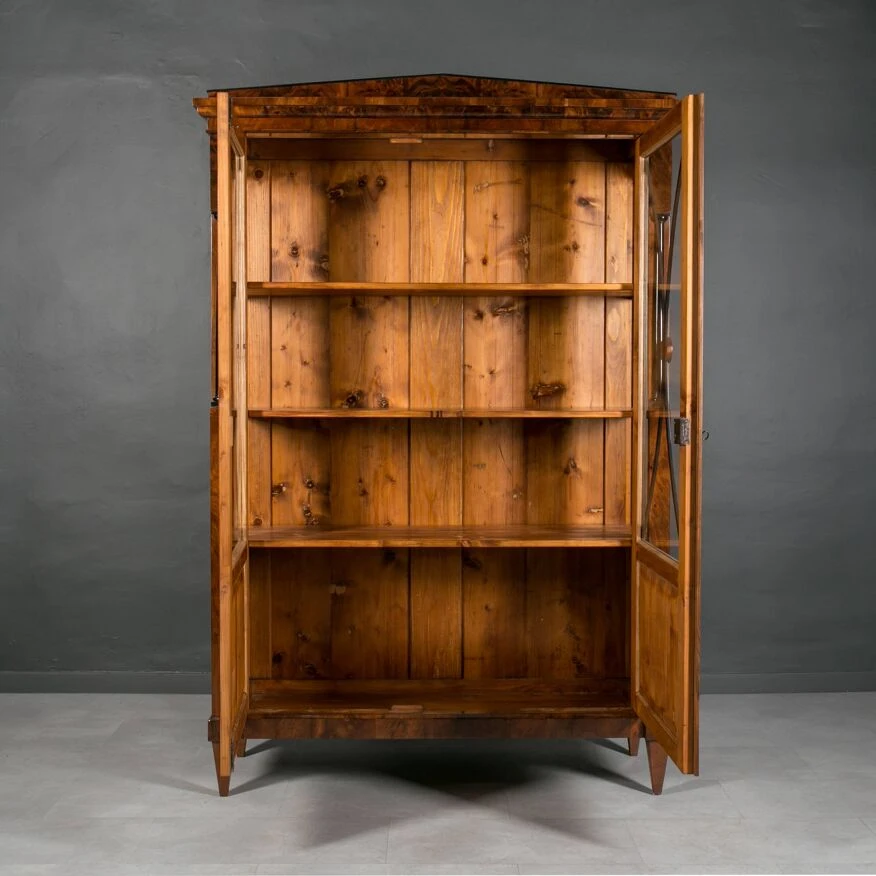 Biedermeier Display Cabinet, Walnut Wood, Germany, 19th Century 3 Biedermeier Display Cabinet, Walnut Wood, Germany, 19th Century - Image 3