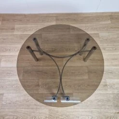 Italian Smoked Glass & Chrome Round Coffee Table, 1970s 17 Italian Smoked Glass & Chrome Round Coffee Table, 1970s -Bookcases Sales 71354c5b 78b6 4bb7 85b9 a16ecf858d40