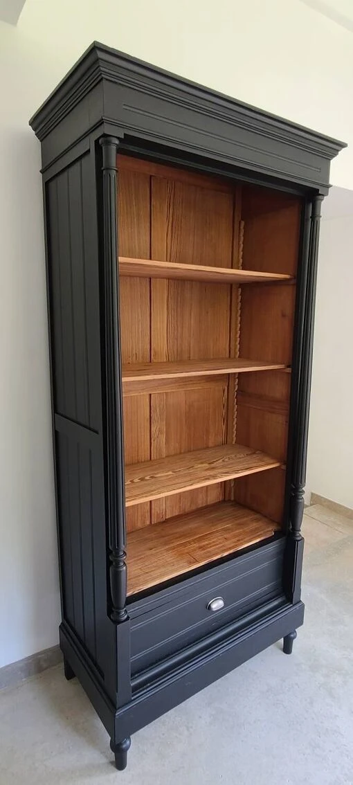 Old Library Storage Unit Shelf Cabinet Curiosities Vintage Black Linen 1 Old Library Storage Unit Shelf Cabinet Curiosities Vintage Black Linen