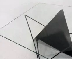 Vintage 80s Steel Wire Coffee Table Eclectic Design