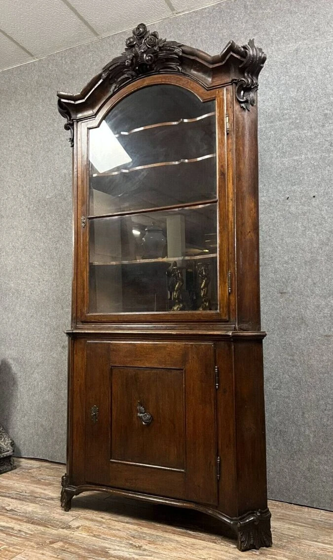 Biedermeier Period Corner Bookcase In Mahogany Circa 1820 4 Biedermeier Period Corner Bookcase In Mahogany Circa 1820 - Image 4