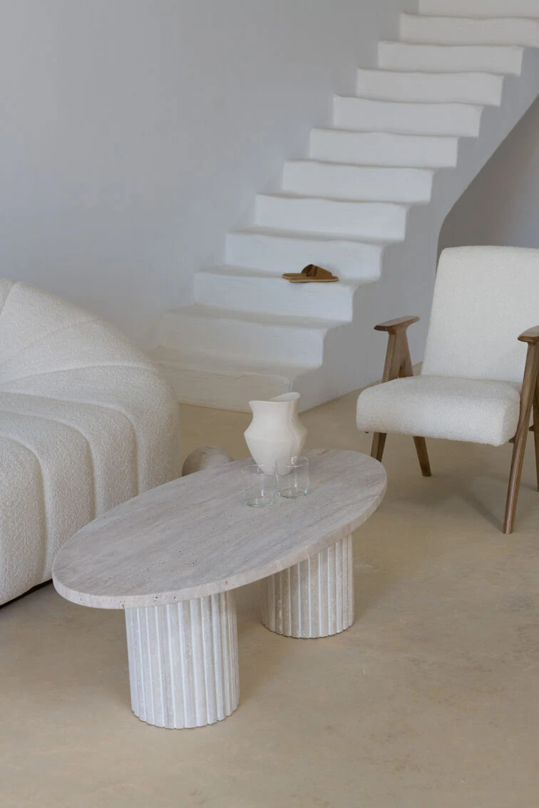 Calypso Oval Coffee Table - Natural Travertine 1 Calypso Oval Coffee Table - Natural Travertine