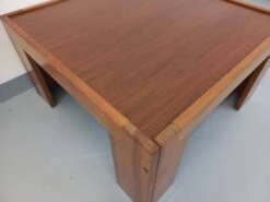Vintage Italian Square Coffee Table By Afra And Tobia Scarpa For Cassina In Walnut From The 60s 70s