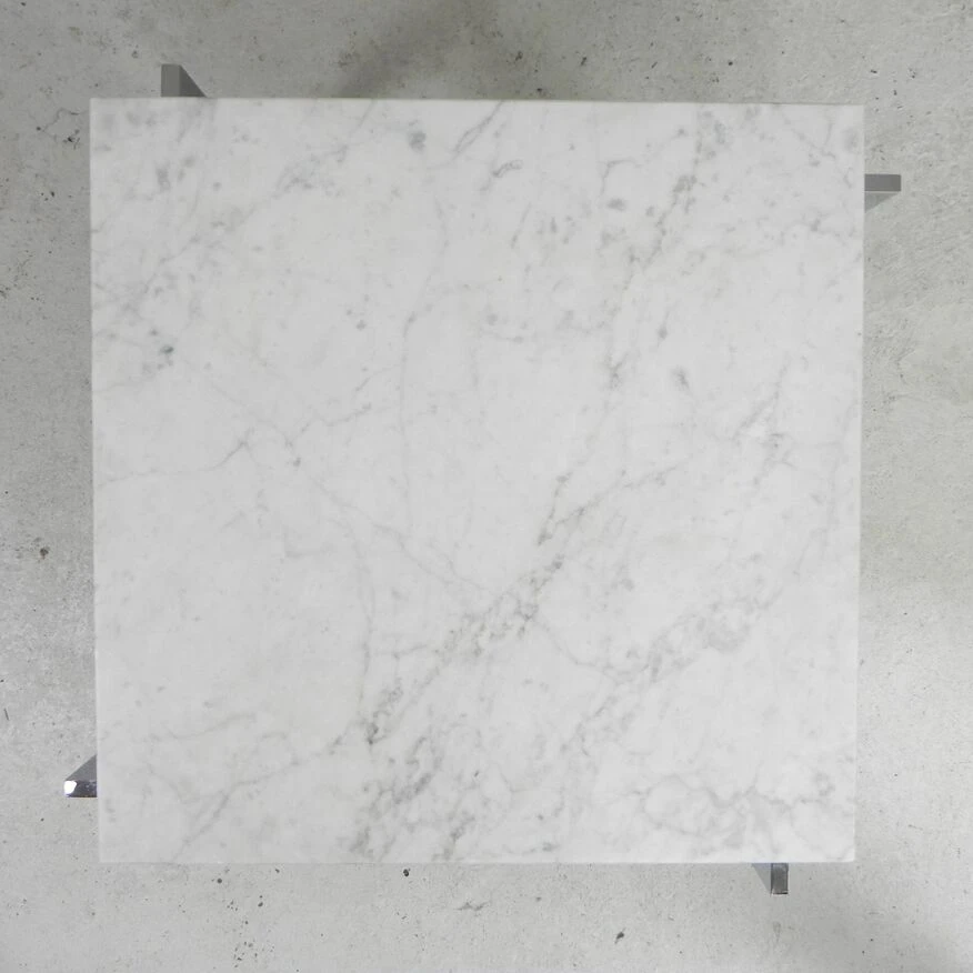 Coffee Table With Carrara Marble Top 60 X 60 Cm, 1970s 13 Coffee Table With Carrara Marble Top 60 X 60 Cm, 1970s - Image 13