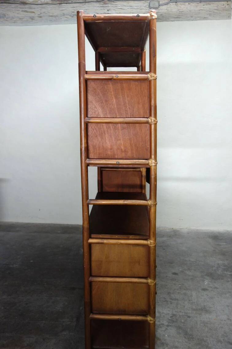 Bamboo And Rattan Bookcase From The 70s 12 Bamboo And Rattan Bookcase From The 70s - Image 12