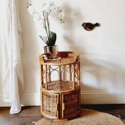 Rattan And Wicker Side Table Or Bedside Table -Bookcases Sales 7a851385 8b05 4a07 9694 5df0f0bb8323