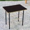 Vintage Side Table From The 60s Formica Top Imitation Rosewood Black And Gold Metal Legs