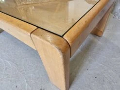 Designer Coffee Table 1970-1980 In Kois Elm And Glass -Bookcases Sales 7de48d93 a2ac 497c a76d 77ff8be94966