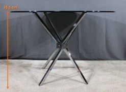 Small Mikado Table In Glass And Chromed Metal – 1970s -Bookcases Sales 8020de84 d940 403a bc1f 1c819cad674b