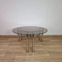 Italian Smoked Glass & Chrome Round Coffee Table, 1970s 20 Italian Smoked Glass & Chrome Round Coffee Table, 1970s -Bookcases Sales 80455f62 e8f2 44c4 b714 5cee380816a4