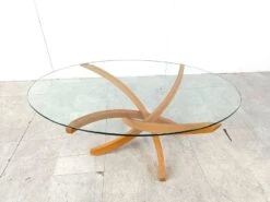 Beech Wooden Coffee Table By Maison Regain, 1980s -Bookcases Sales 81581653 ca70 4213 860b cc9e9cec0239